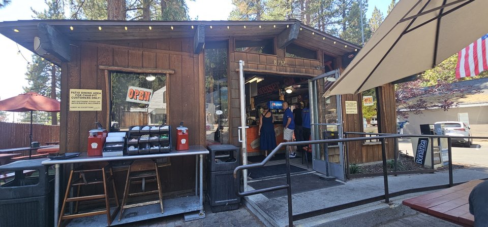 Burger restaurant with a relaxed roadside feel.